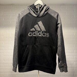 Adidas ClimaWarm Hoodie Black Gray Pullover Athletic Performance Mens Medium